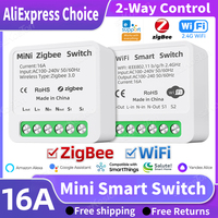 16A Mini Smart Switch eWeLink App Smart Home Automation WiFi ZigBee Breaker Relay Module Works with Alice Alexa Google Sber