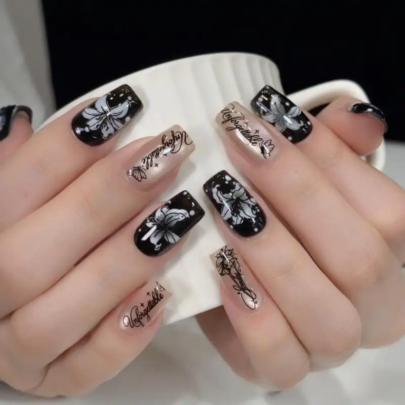 Nail Art Transferdruck Stahlplatte Blumen Schmetterling Schleife Nagelstempelplatte Nageldesign Schablonenwerkzeuge – Detail 7