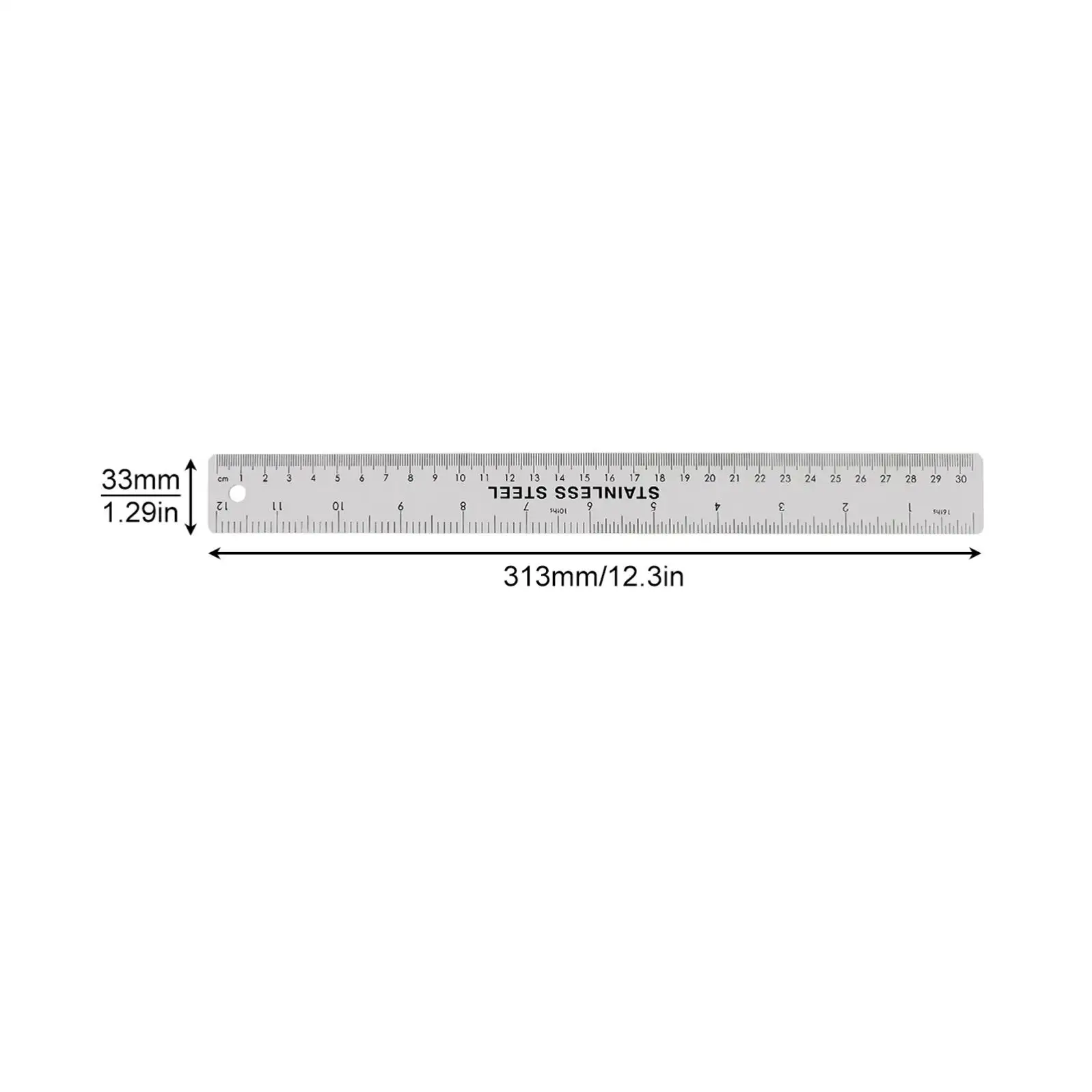 6/12/18 Inch Optional Stainless Steel Metal Ruler with Cork Backing, Inch and Centimeters Non-slip Rulers Measuring Tools