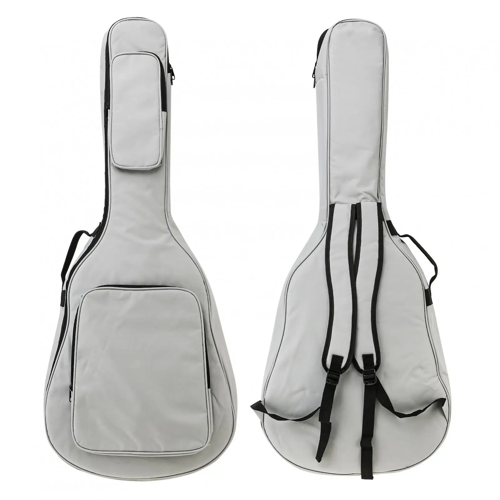 40 / 41 Inch 12mm Thick Padding Acoustic Guitar Gig Bag Waterproof Oxford Cloth Gray Soft Guitar Case for Guitar with Neck Strap