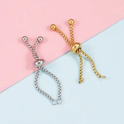 20Pcs/Lot 4.5cm/5cm Length Adjustable Stainless Steel Box Chain Slider/Slide Extender Chain For DIY Ring Making 1.8mm Thickness