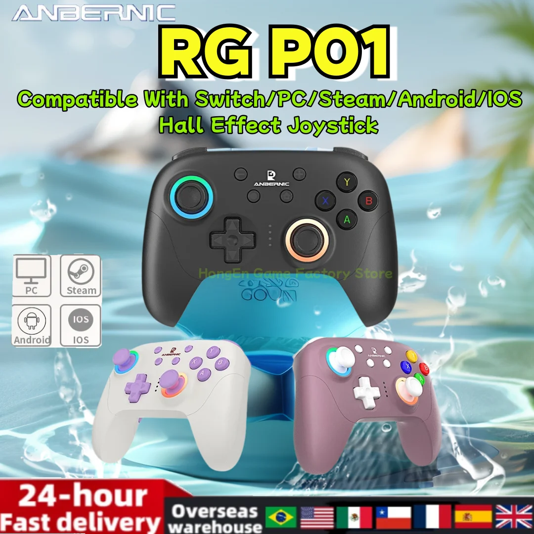 ANBERNIC RGP01 RG P01 Controller Wired Wireless Gamepad Compatible With Switch/PC/Steam/Android/IOS Bluetooth5.3/Wired/2.4G Gift