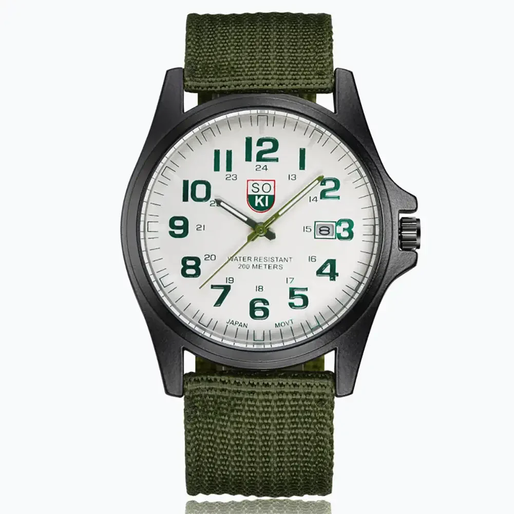Men's Simple Round Glass Dial Quartz Watch