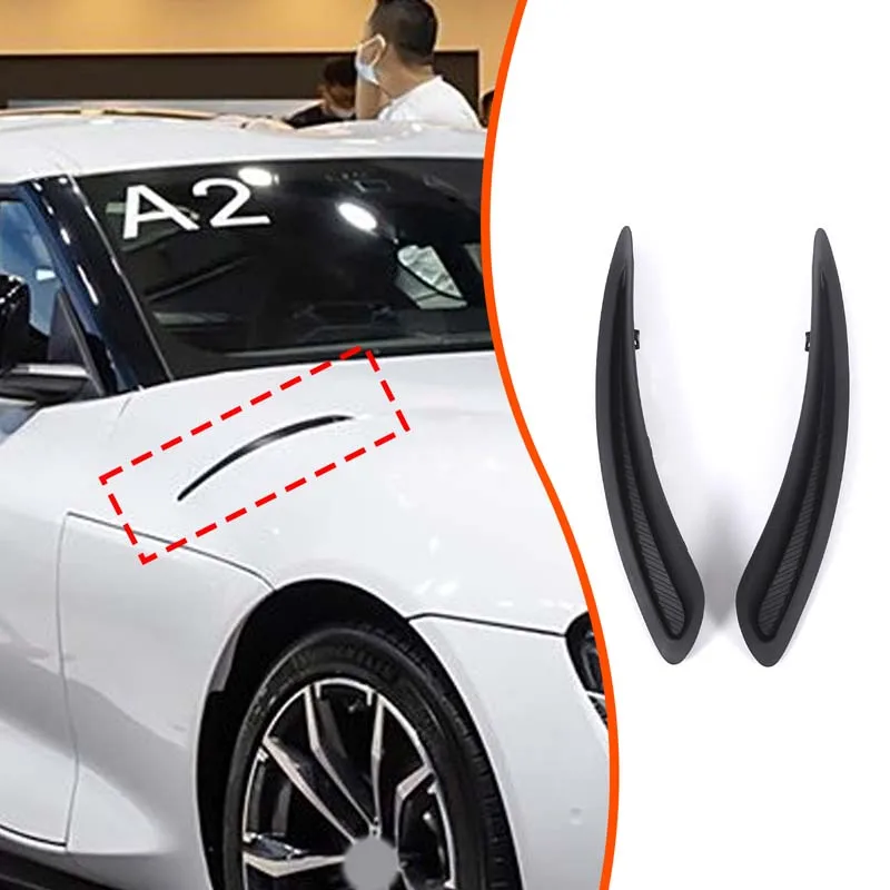 

Набор из 2 предметов ABS для Toyota GR Supra A90 2019-2025 + автомобильный воздуховыпускной отверстие на передний капот, декоративная наклейка, аксессуары для замены автомобиля