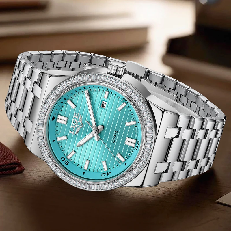 

Наручные часы LIGE 2026: Модные деловые мужские кварцевые часы класса люкс, водонепроницаемые, со светящимся циферблатом, стальным ремешком. Отличный подарок для мужчин.