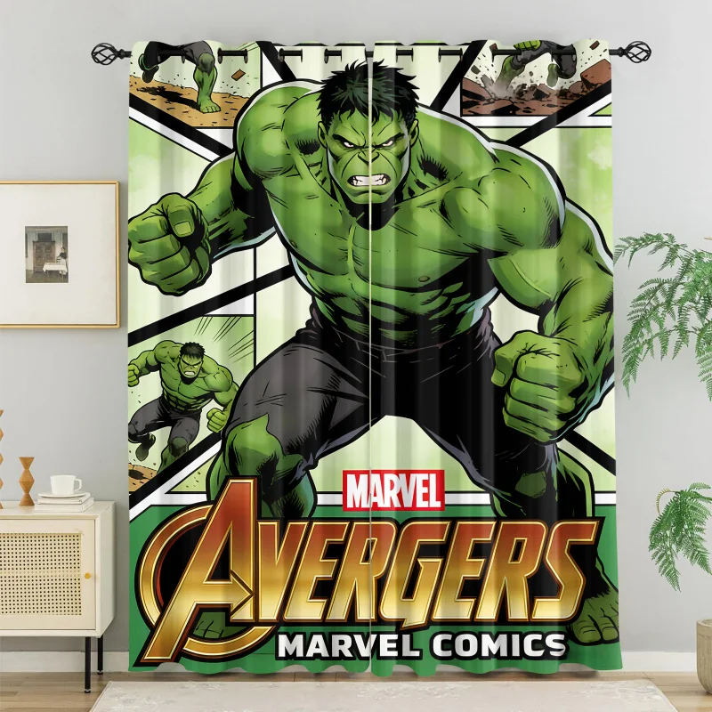 

Затемняющие шторы с люверсами Hulk Comic Blackout для защиты от солнца и УФ-излучения, затемняющие занавески для окон комнаты, для спальни мальчиков, декора гостиной