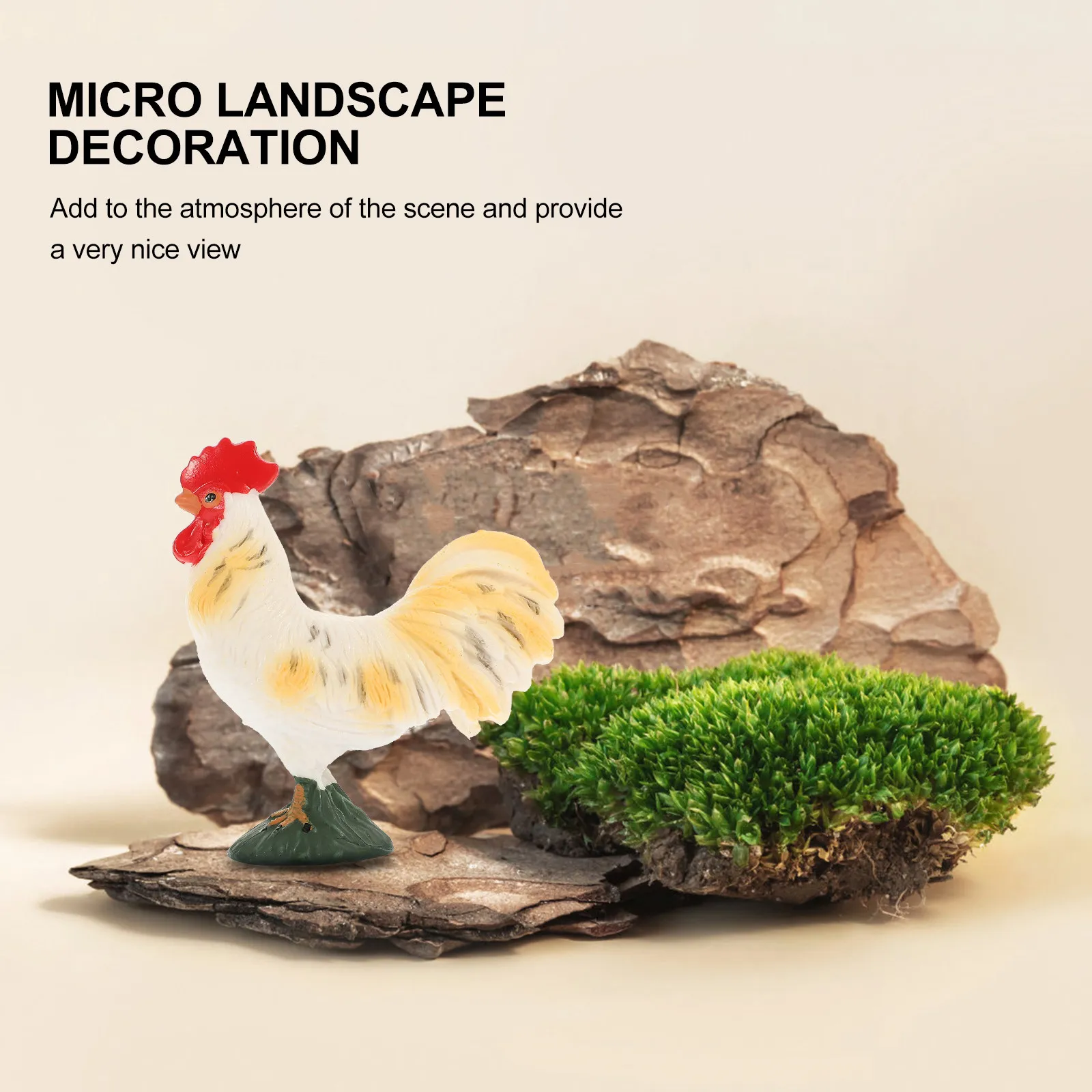 

Emulation Rooster Simulation Poultry ABS Decor Yard Farm Ornament Creative Static Rooster Sculpture Lifelike Garden Animal