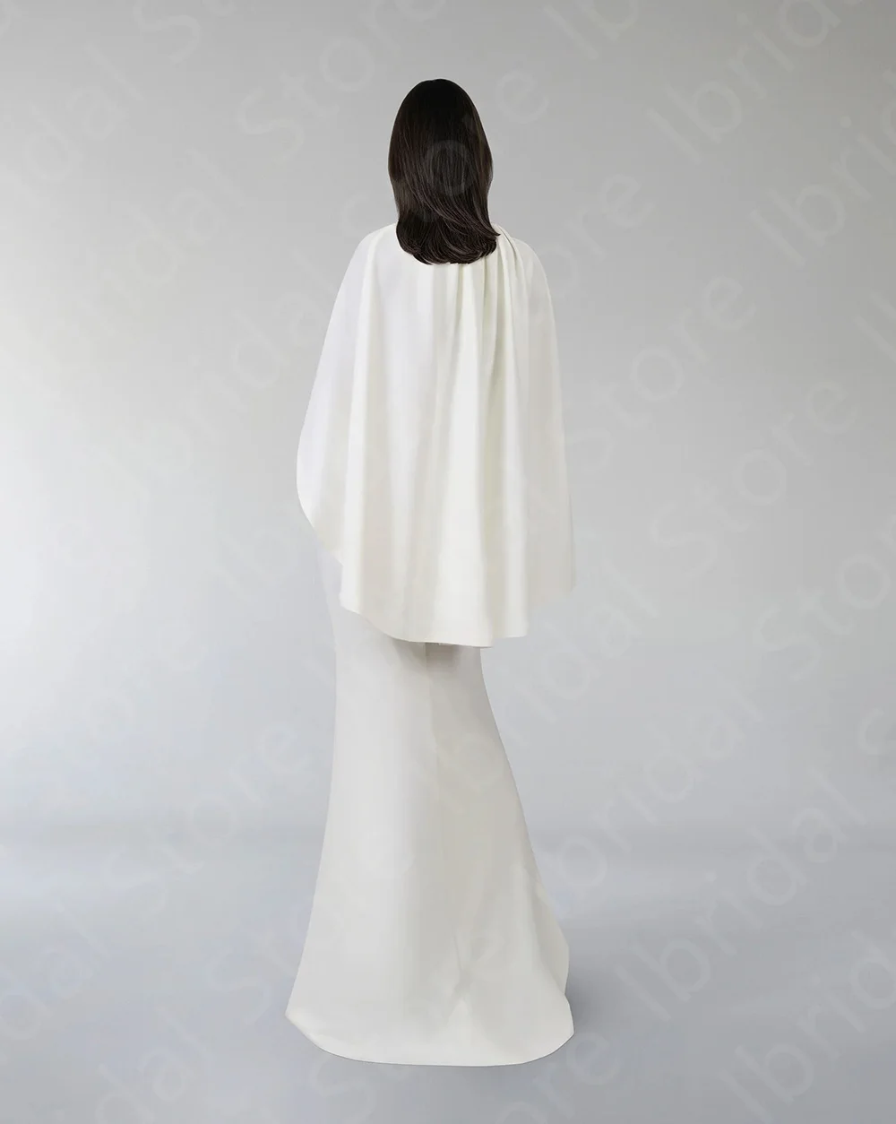 Vestidos blancos elegantes personalizados para madre, vestidos de sirena para madre de la novia con capa y cuello con cuentas, vestidos de fiesta de boda 2024