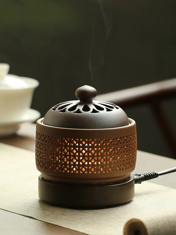 

Humidificador Ceramic Incense Burner Electric Smoke Fountain Buddha Zen Incense Burner Church Bruleur Encens Home Decor Censer