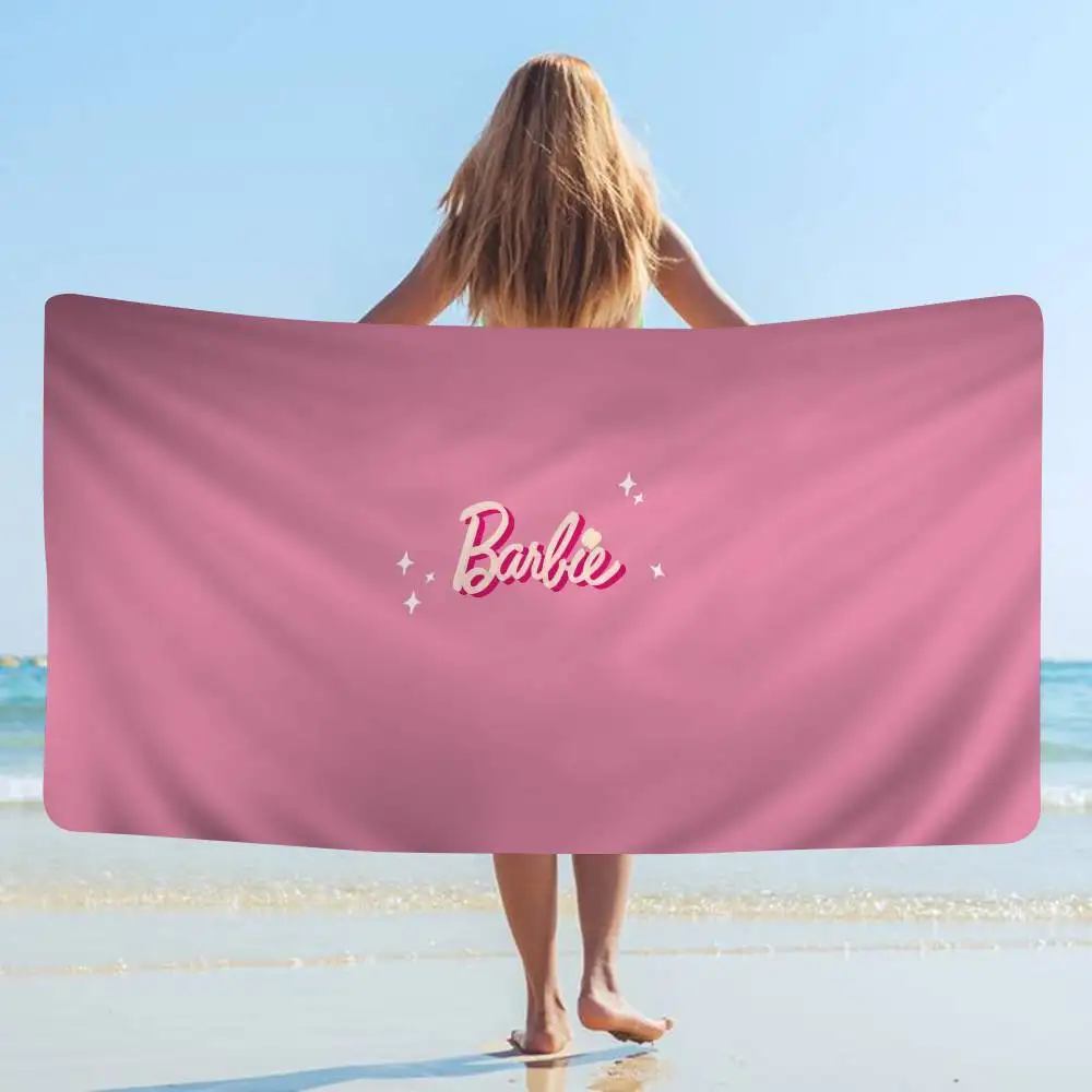 Toalla de playa de microfibra Barbie, absorbente, de secado rápido, suave, para Yoga, natación, complejo, escalada de montaña