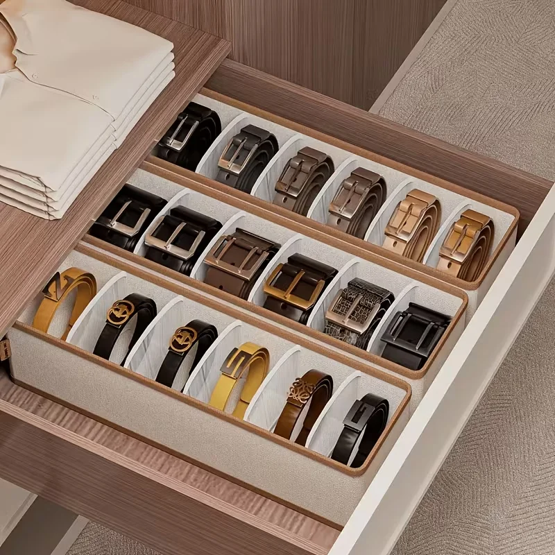 Suita Large-Capacity Watch Storage Box Multifunctional Organizer for Watches Ties Scarves High-Capacity Compartments for Home Or