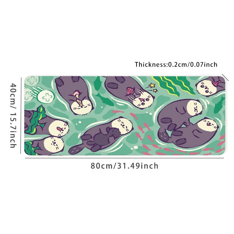 Non-Slip Sea Otter Desk Mat for Gaming and Office Use - Large Mouse Pad for Keyboard and Computer Perfect Gift for Boyfriend