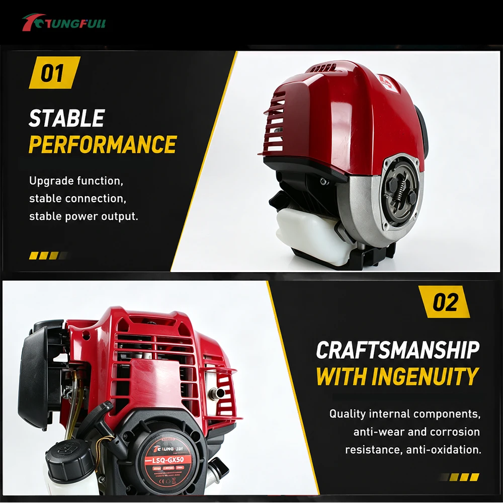 TUNGFULL Small Portable GX50 Engine 4 Stroke Air Cooled 47.9CC 1.5KW Weeder Power Replacement Motor For Garden Power Tools