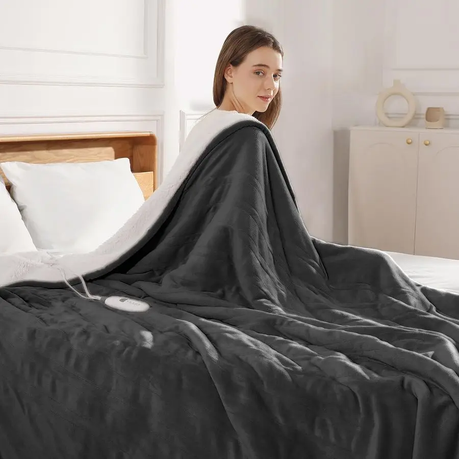 

Одеяло Queen Size Электрические одеяла 84X90 дюймов с двойным управлением Одеяла с подогревом для кровати с 5 настройками нагрева, усилитель 10 часов, таймер, обогрев