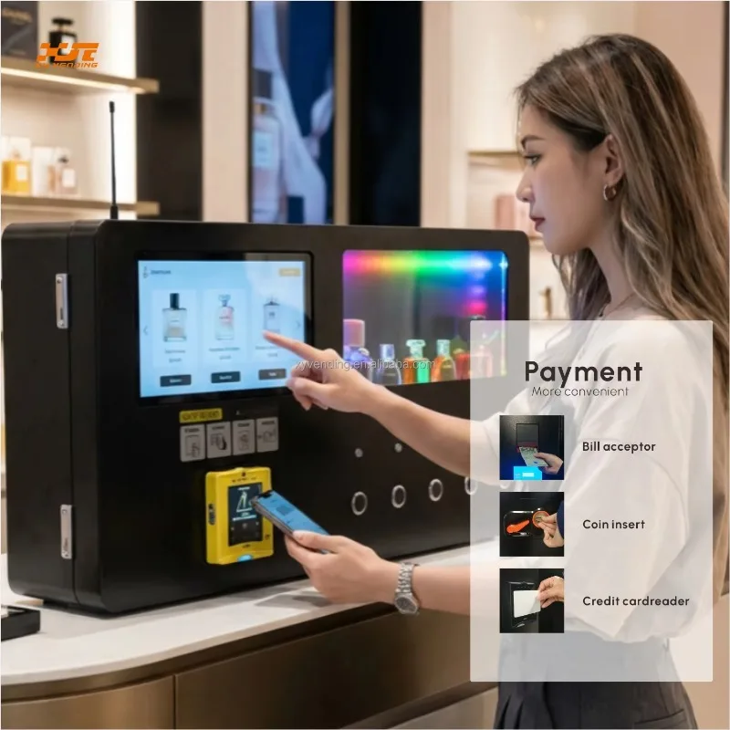 XY automatic perfume vending machine uses the latest technology to sell perfume sprays and supports multiple payment methods
