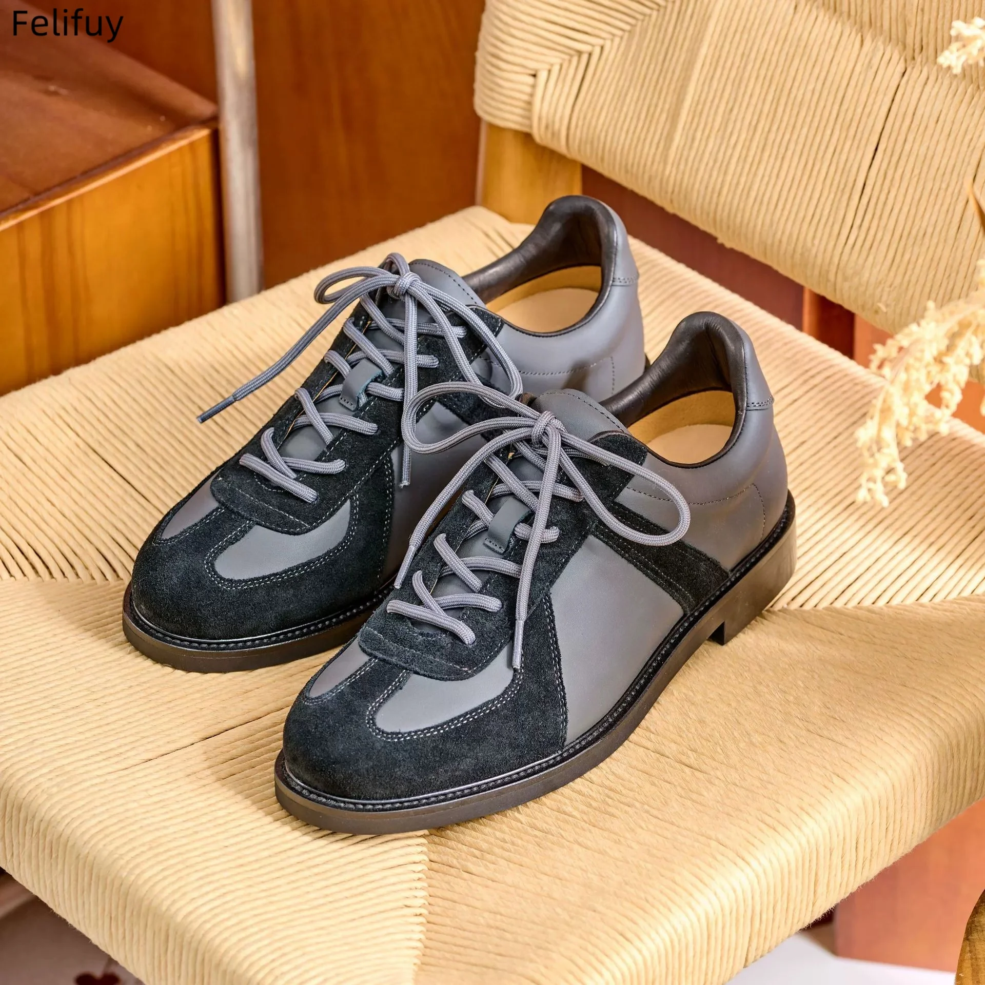 

Patchwork American Vintage Japanese Amekaji Derby Men’s Shoes Cow Suede Genuine Leather Hiking Outdoor Work Casual Street Shoes