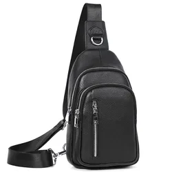 Small Shoulder Bag Pack Genuine Leather Men Messenger Bags Male Waterproof Sling Chest Bag  New Bagpack Male Cross Body Bags