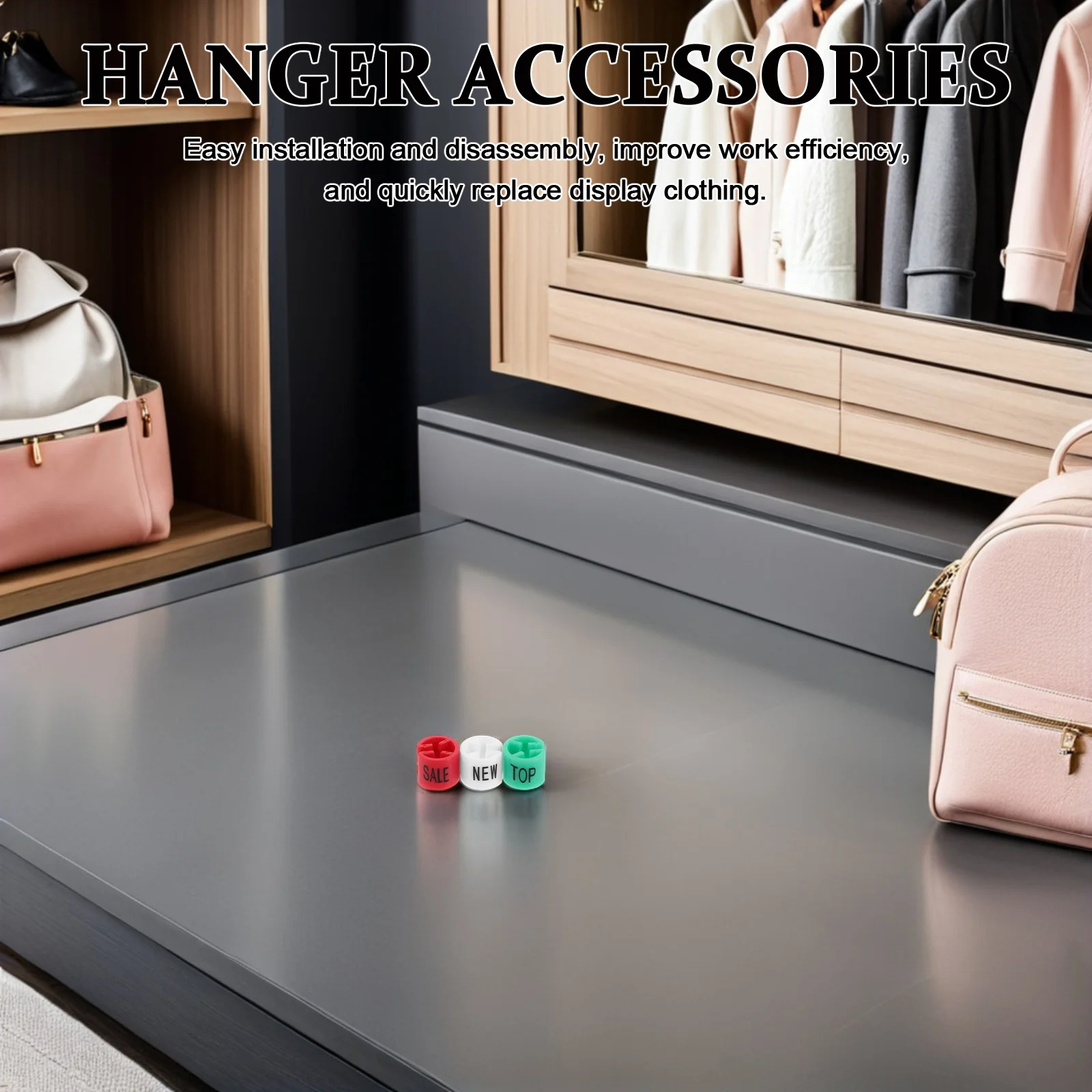 

60Pcs Colored Hanger Marker Tags Garment Size Clips Plastic Marker Rings for Clothes Retail Display and Easy Sorting