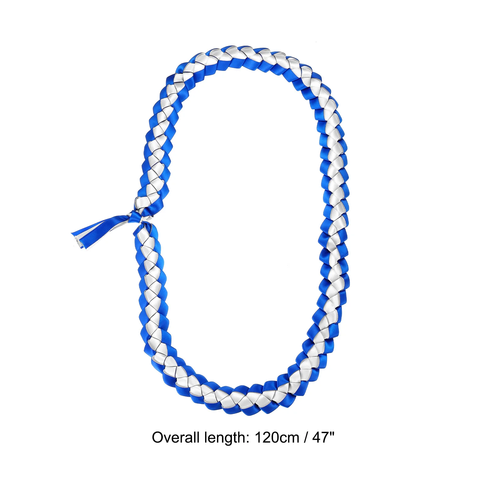 2Pcs Graduation Leis Blue and White Graduation Ribbon Leis Graduation Money Leis Class DIY for Ceremony and Party 47 Inch