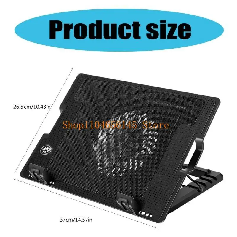 وسادة تبريد للكمبيوتر المحمول مبردات الكمبيوتر المحمول حامل مروحة الكمبيوتر المحمول وسادة تبريد لأجهزة الكمبيوتر المحمول مقاس 11-18 بوصة ومروحة هادئة قابلة للتعديل للكمبيوتر المحمول