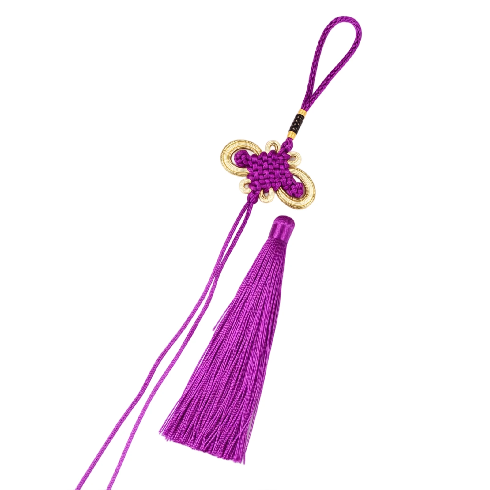 1 PC Handmade Purple Chinese Knot, Phnom Penh Wealth Knot, Fortune Tassels Silk Floss Tassel for Chinese New Year Gifts