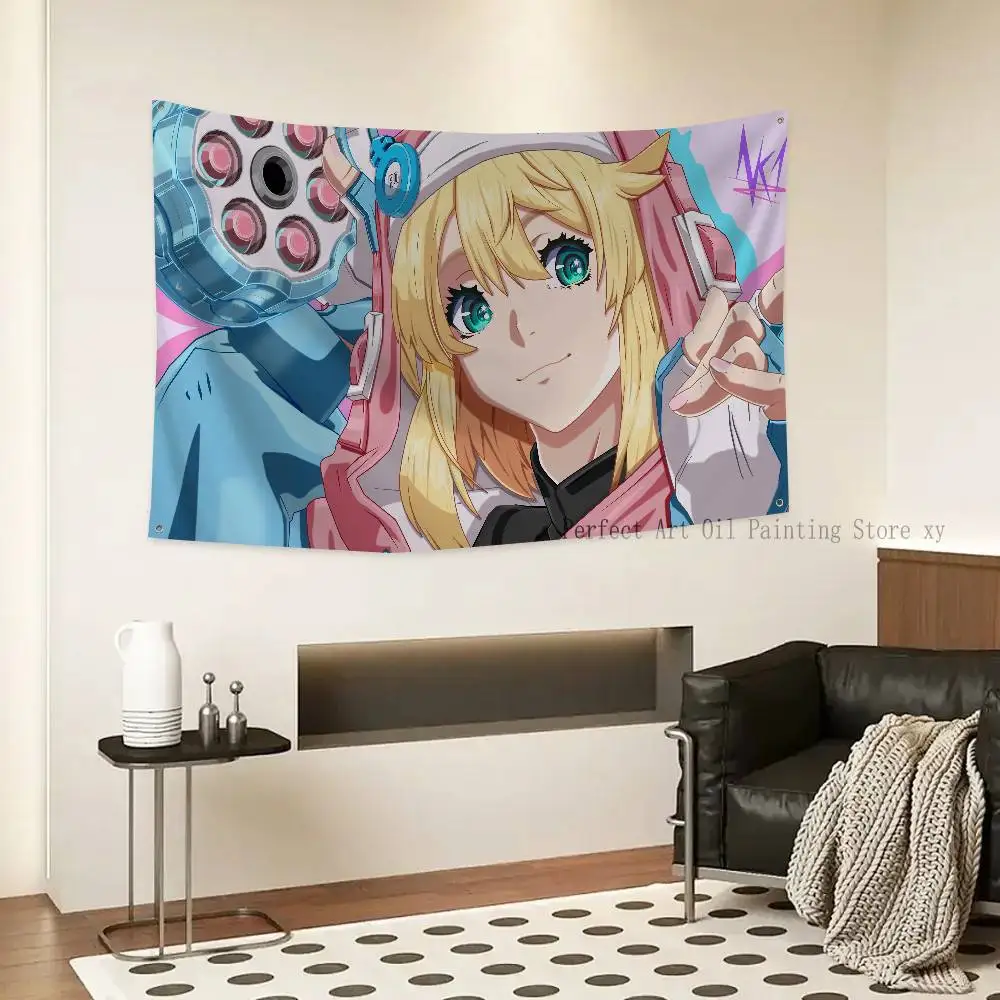 أنيمي مذنب جير بريدجيت العلم لافتات أربعة حفرة العلم البوليستر ديكور خارجي غرفة الجمالية #5