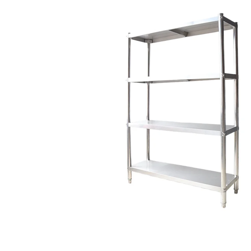 For Stainless Steel Shelf Kitchen Storage Rack 4-Layer Thickened Floor-Standing Shelf Hotel Kitchenware Microwave Oven Storage