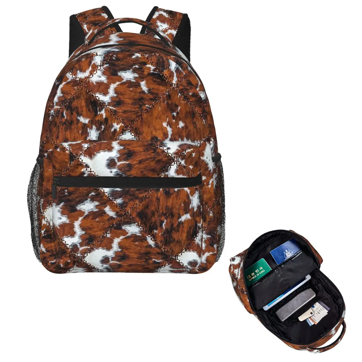 

Decorative Cow Pattern (SMOOTH PRINT) Student Backpack School Bag Hiking Travel Daypack Men Women Fashion Bookbag Shoulder Bags