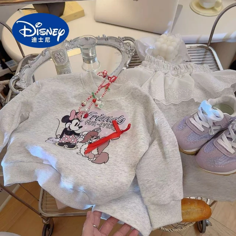 

Disney Girls' 2025 2-Piece Set | Korean Style Hoodie & Joggers | All-Over Cartoon Print
