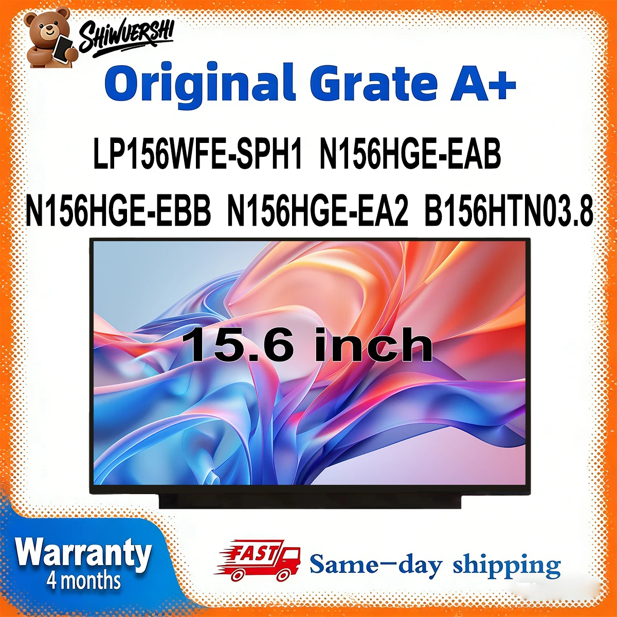 

Slim 15.6 inch Laptop Lcd Screen Monitor Panel LP156WFE SPH1 N156HGE EAB N156HGE EBB N156HGE EA2 B156HTN03.8 Wholesale