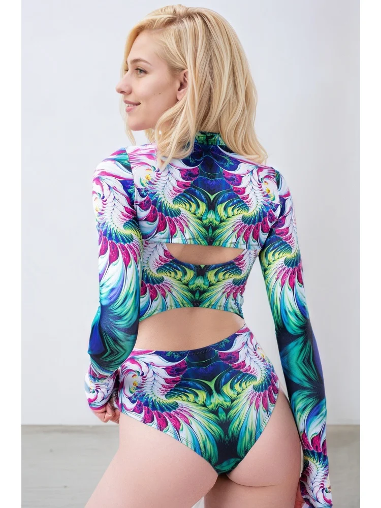 IOOTIANY Sexy Graffiti-Strumpfhose Badeanzug Mantel Karneval Offenes Herz Weste Bodysuit Leotard Gothic Cosplay Party Rollenspiel Bademode – Detail 22