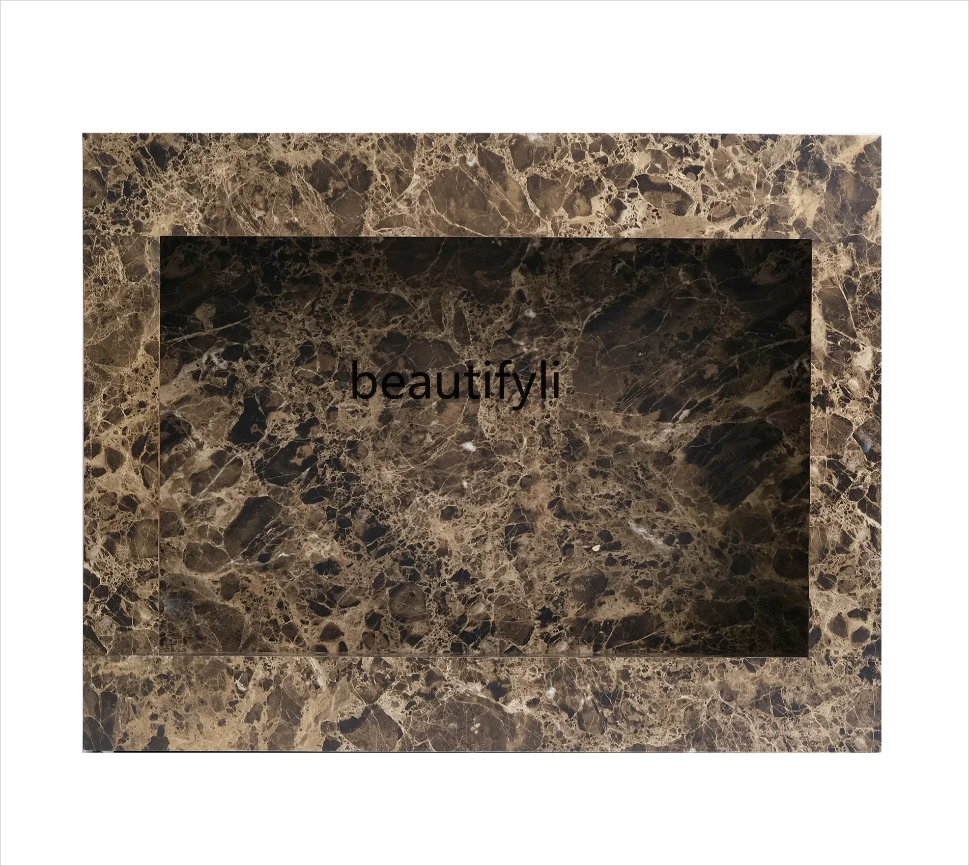 03 Simulation fire fireplace solid wood decoration imitation marble TV cabinet side cabinet