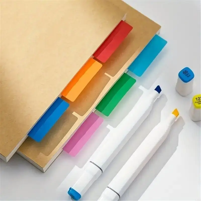 LXAA 1 Set Colorful Page Markers Simple Index Tabs Writable Book Tabs