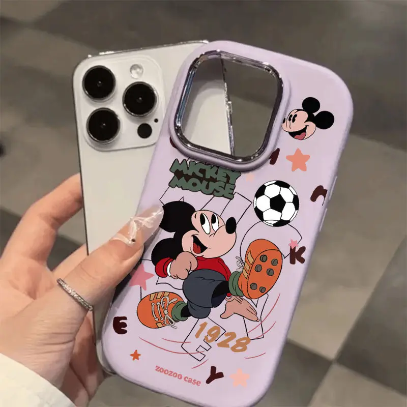 Disneys Mickeys Minnies Mouses Play Football Phone Case For iPhone 16 15 14 13 12 11 Pro Max 7 8 Plus XR XS MAX Y2K Back Cover