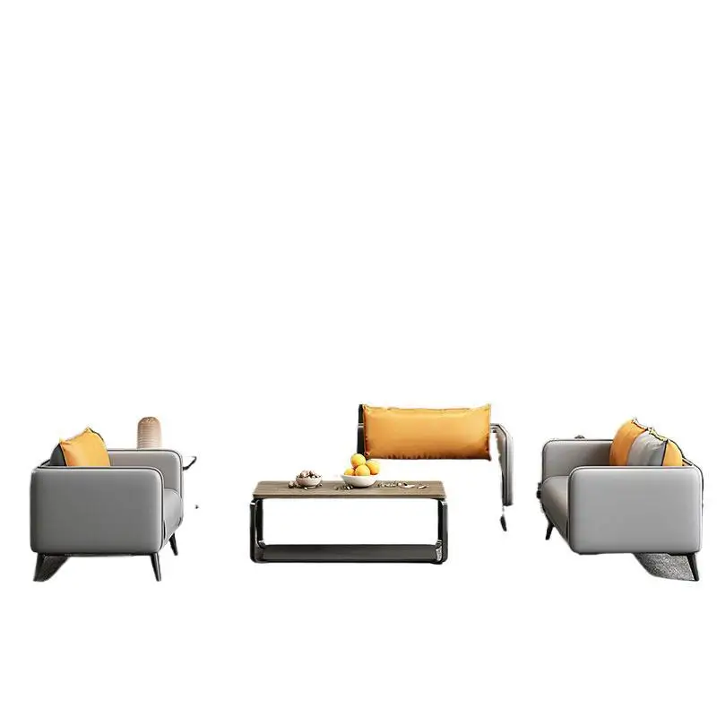Leather, office, sofa coffee table combination, modern, minimalist