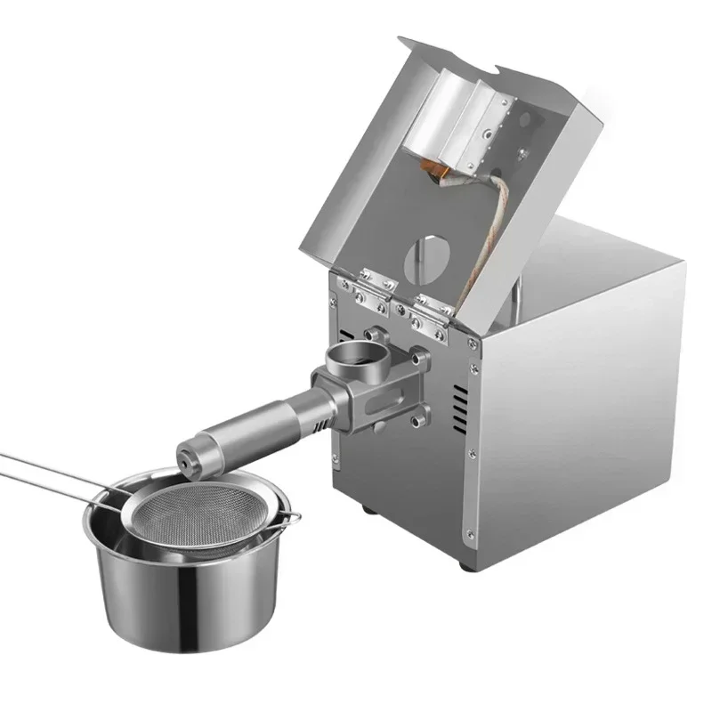 220V/110V Automatic Household Flaxseed Oil Press3-5KG Sesame Peanut Oil Press Stainless Steel Temperature Control Oil Press 610W