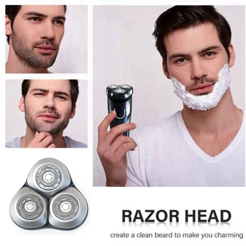 2X For Xiaomi Mijia S101 Electric Shavers Replace Blade Beard Trimmer Razor Hair Shaving Replacement Head-Gray+Silver