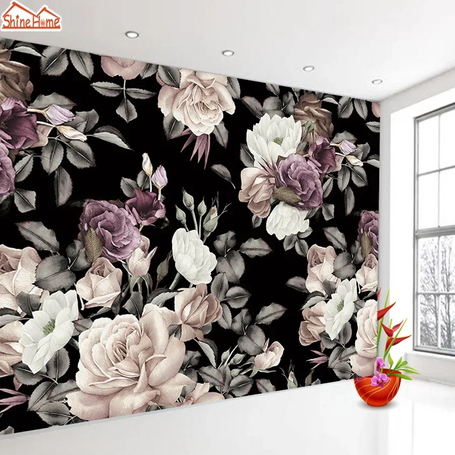 Modern Photo Peel and Stick Wallpaper for Living Room Contact Wall Papers Home Decor Art Renovation Background Peony Mural Roll