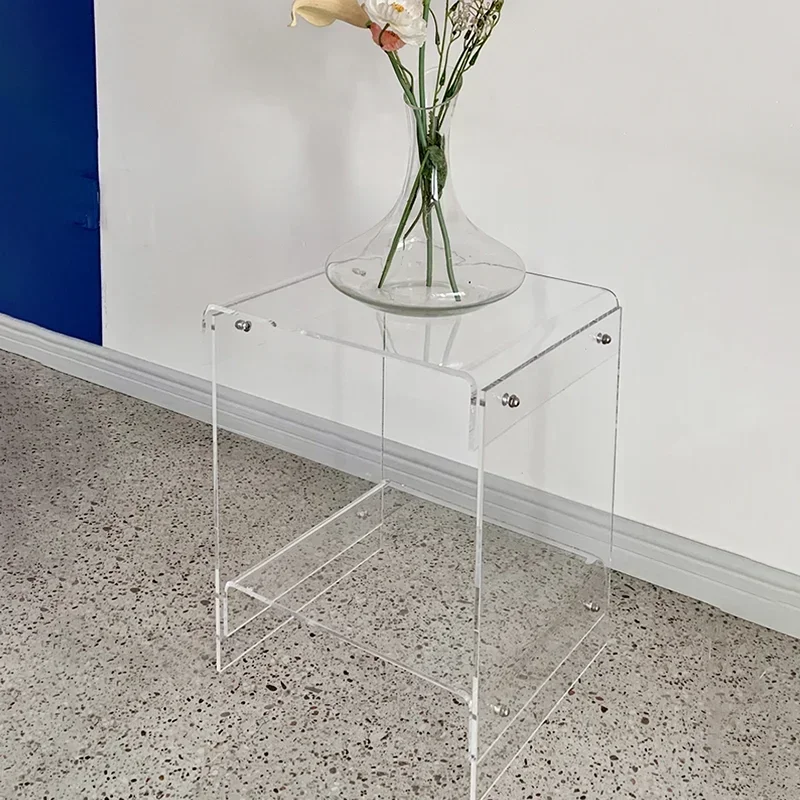 Nordic Coffee Tables Living Room Furniture Sofa Side Table Acrylic Double-deck Storage Tea Tables