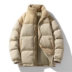 New in Men's Oversize Jacket Autumn Stand Collar Winter Cotton Padded Parka Male Coat Warm Padding Outerwear Fluffy Korean Style