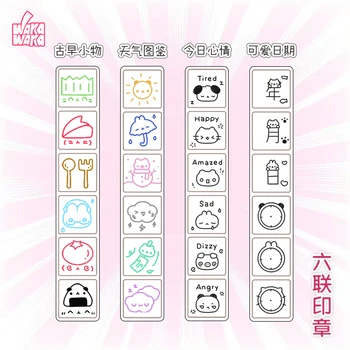 WAKAWAKA Kawaii-Stempel, dekorative Stempel für Scrapbooking, Schreibwaren, für Kunst, Basteln, Album, Tagebuch, Planer
