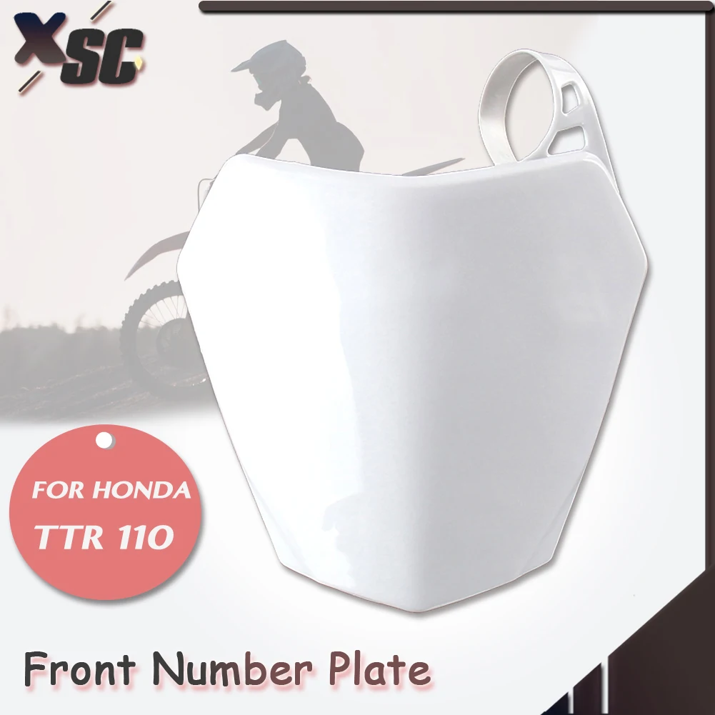 Motorcycle Front Number Plate Plastic Cover Guard White For ​HONDA TTR110 TTR 110 Motorcycles Accessories Dirt Pit Bike