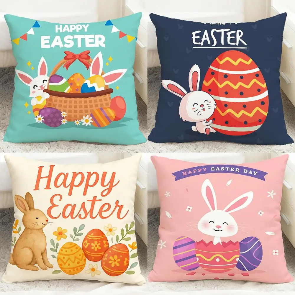 Holiday Easter Cushion Cover Comfortable Reversible Pillow Cover Ideal for Car Sofa Bedroom & Beyond