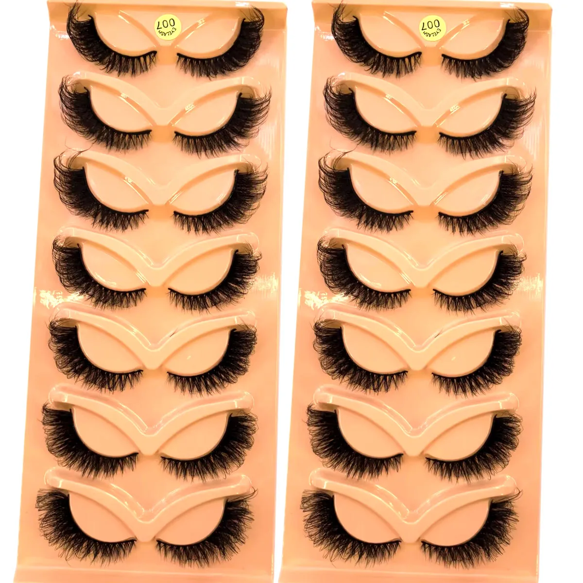 Neue 7-Paar 3D Katzenaugen-Wimpern aus Kunstnerz, dramatische falsche Wimpern, Großhandel, komplette Serie, Schönheitswimpern