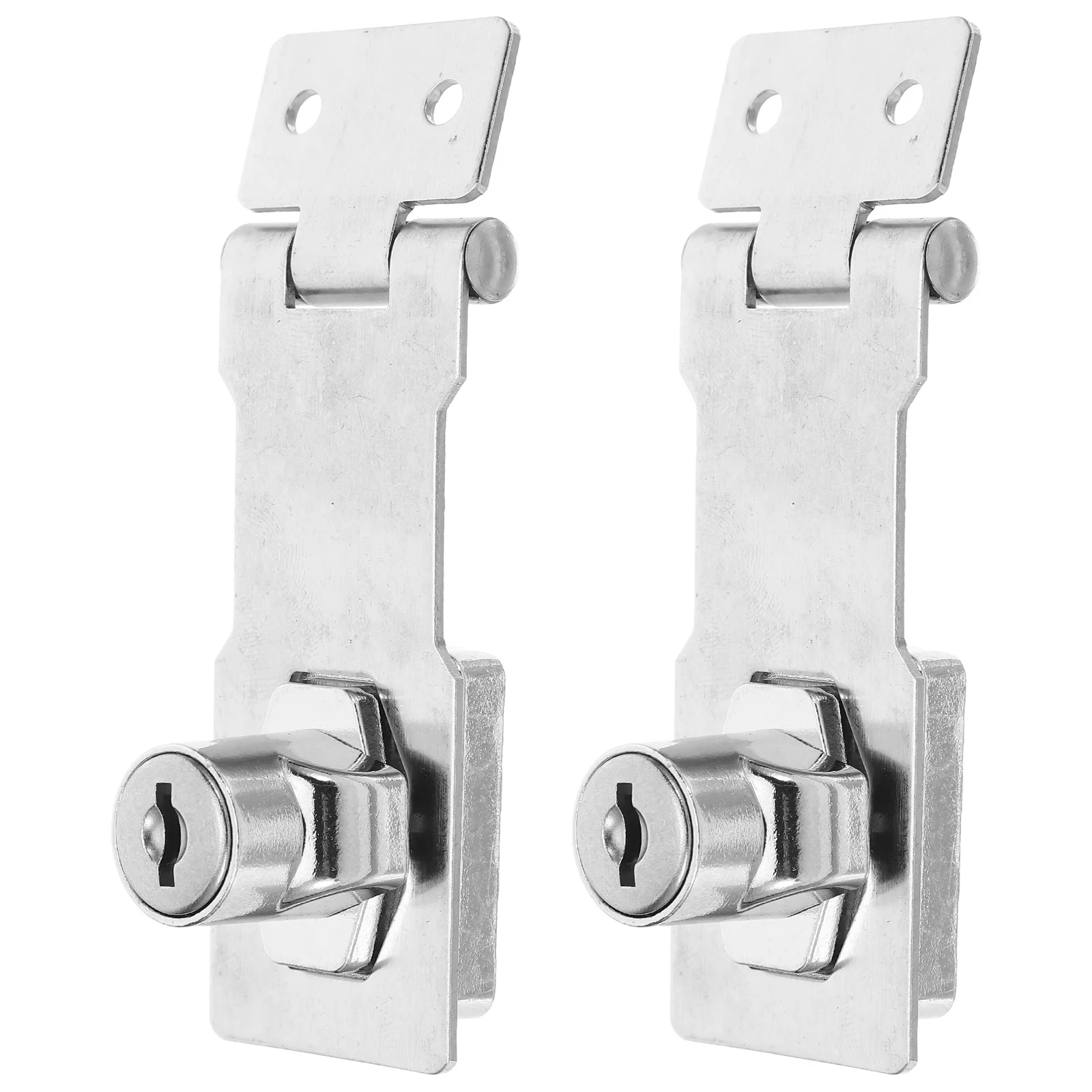 

2 set Keyed Hasp Stainless Steel Door Lock Buckle For Cabinet Shed Toolboxes Gate Latch Padlock Hasp Hardware Security Lock