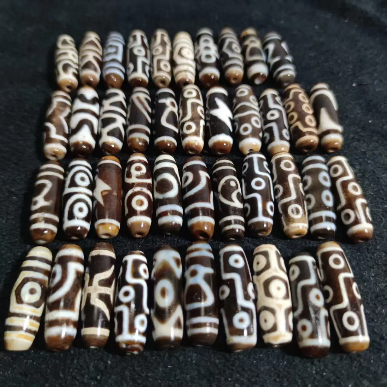 46pcs/lot 37mm Long Old Skin Popular Totems Natural Agate stones DIY Beads for jewelry making