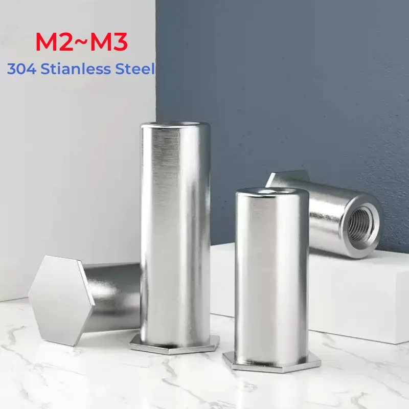 304 Stianless Steel PEM Hexagon Head Blind Hole Pressure Riveting Column M2 M2.5 M3 Ressure Riveting Stud Screw Nut BSOS