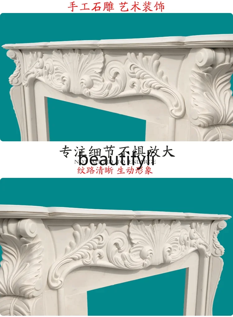 J132 Marble fireplace French carving interior decoration marble stone mantel custom