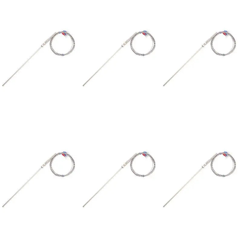 6Pack X(PT100 Temperature Controller Thermocouple Probe 0-400C 5mm x 50mm 2 Meters