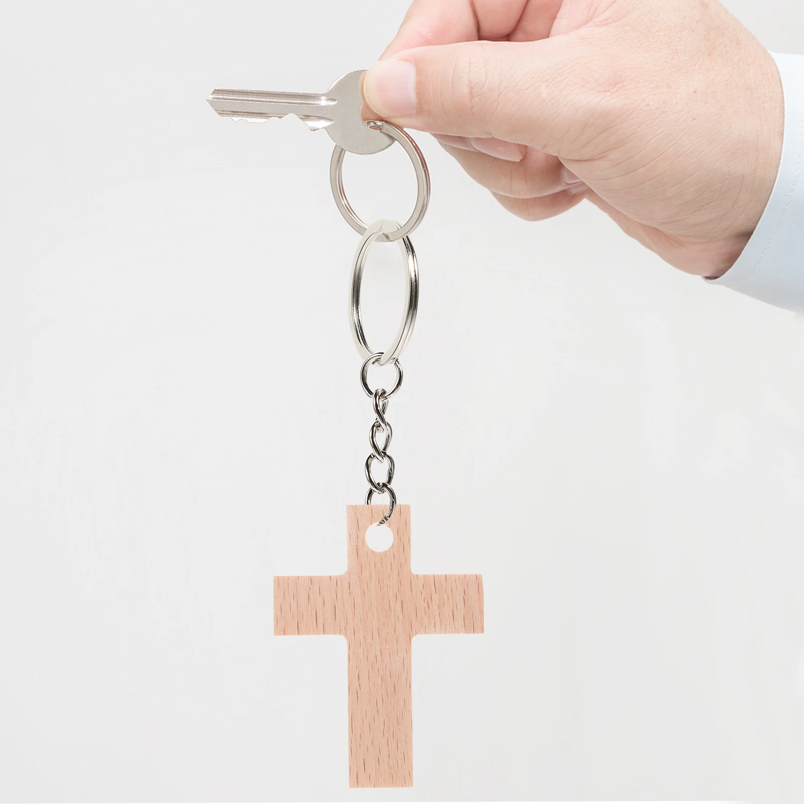 

9Pcs Wood Cross Pendants Small Natural Wooden Cross Charms for Keychain Making Bag Decor Backpack Hanging Key Chain